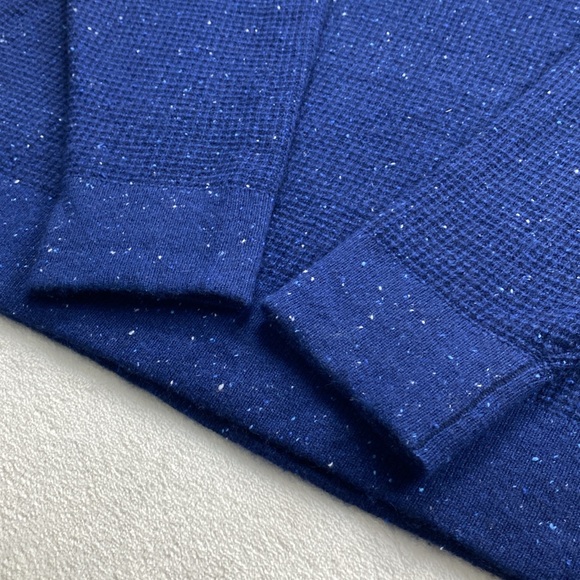 Bonobos Donegal Cashmere Speckled Waffle Stitch LS Crewneck Sweater (Dark Blue) - Picture 9 of 15